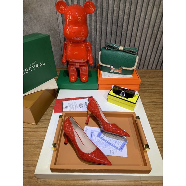 ld Giày Cao Gót 8p Da Rắn Mềm Fullbox cao Cấp