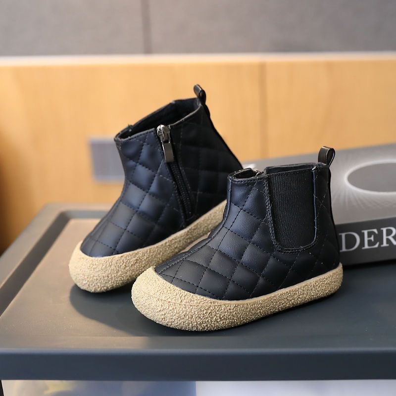 Giày bốt cổ cao đế êm lót nỉ cho bé chất da cao cấp