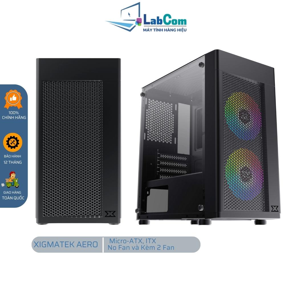 Vỏ case máy tính Xigmatek Aero Micro-ATX, ITX Màu đen kèm sẵn 2 Fan và không kèm Fan | Mặt hông trái kính cường lực | BigBuy360 - bigbuy360.vn