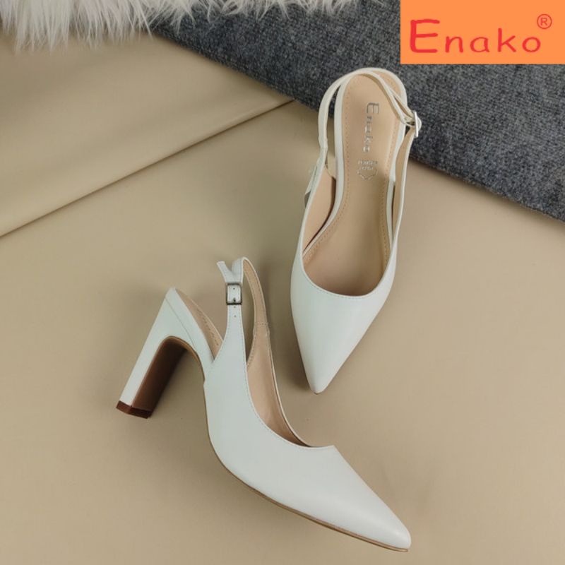 Giầy bít mũi nhọn slingback enako tp13460 - giầy mũi nhọn quai cài hậu gót cao 9cm