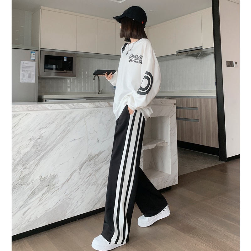 NRVP Quần Thể Thao Dài Dáng Rộng Phong Cách Thời Trang Hàn Quốc