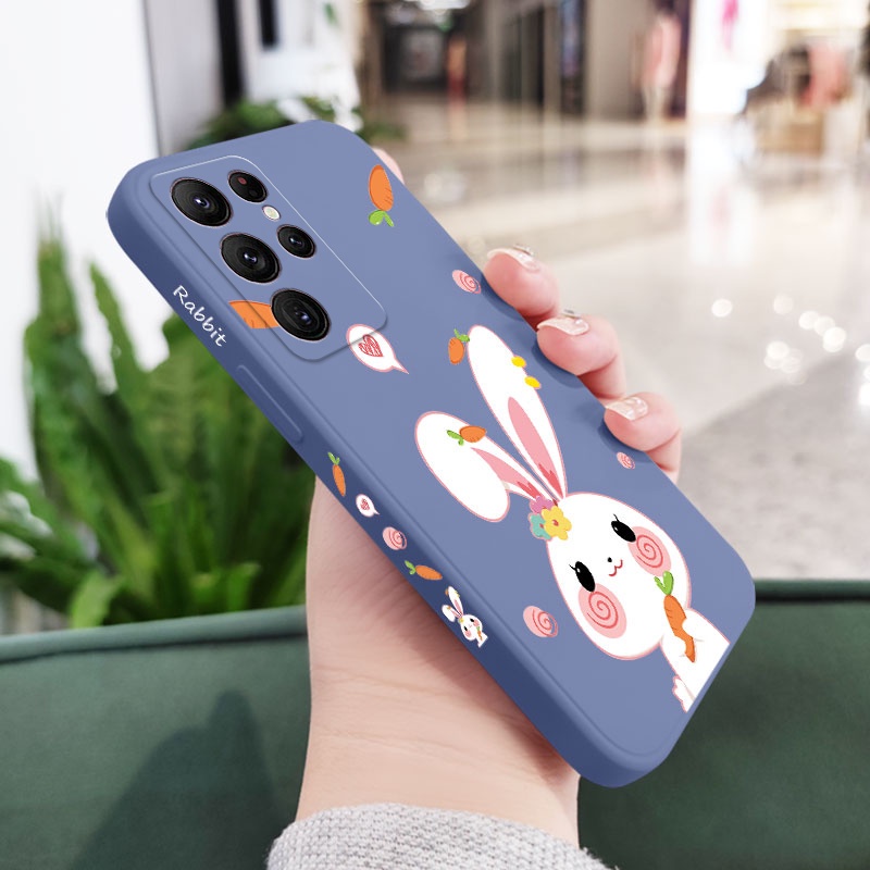 Ôp Điện Thoại Dẻo Họa Tiết Chú Thỏ Dễ Thương Cho Dòng samsung galaxy s23 s22 fe ultra plus Ốp