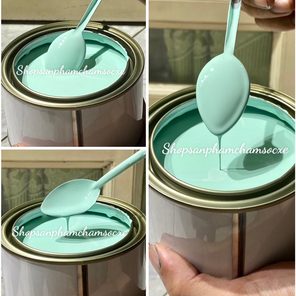 Sơn màu xanh 1k tùy chọn - Sơn solid đóng lon 0.5kg