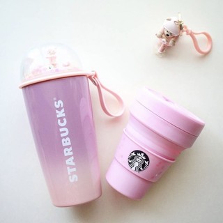 - ly nhựa dẻo gấp gọn stojo 2021 cherry blossom cup 12oz