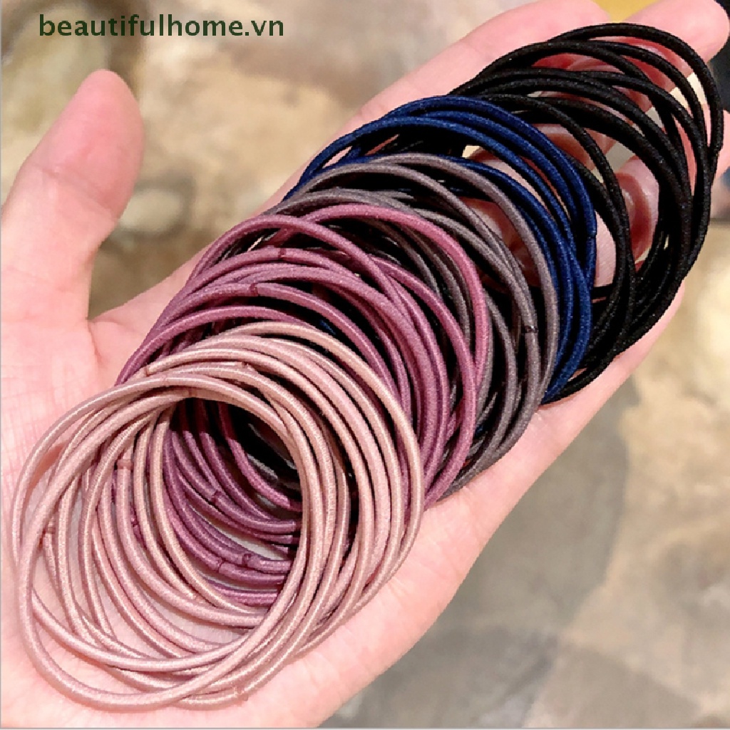 Bộ 50 Dây Buộc Tóc Cao Su Co Giãn Dành Cho Nữ