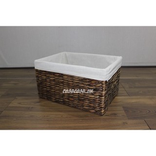Sọt chữ nhật dùng đựng đồ, trang trí đan lục bình - SD7255/2