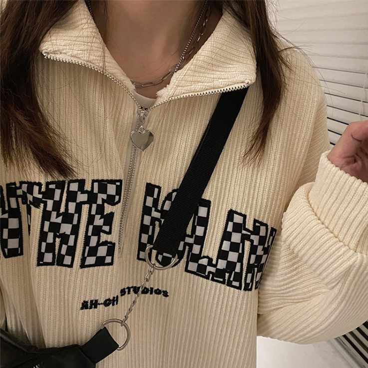 Áo Hoodie Dáng Rộng Thời Trang Retro Hàn Quốc Cho Nữ