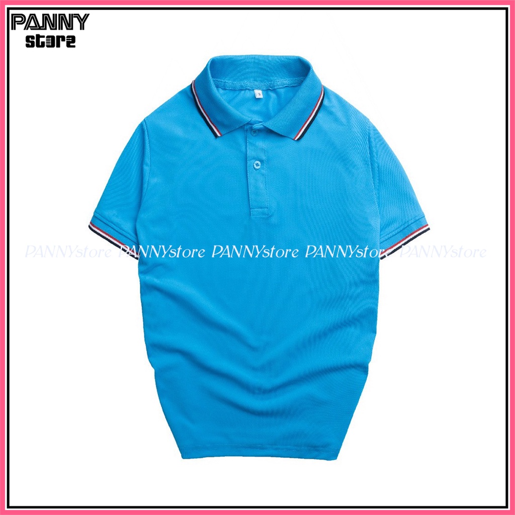 Áo Thun Polo Có Cổ Cá Sấu 4 Chiều Màu Xanh Sọc Form Suông Đồng Phục Nam Nữ Đủ Size Màu từ 30kg đến 100kg