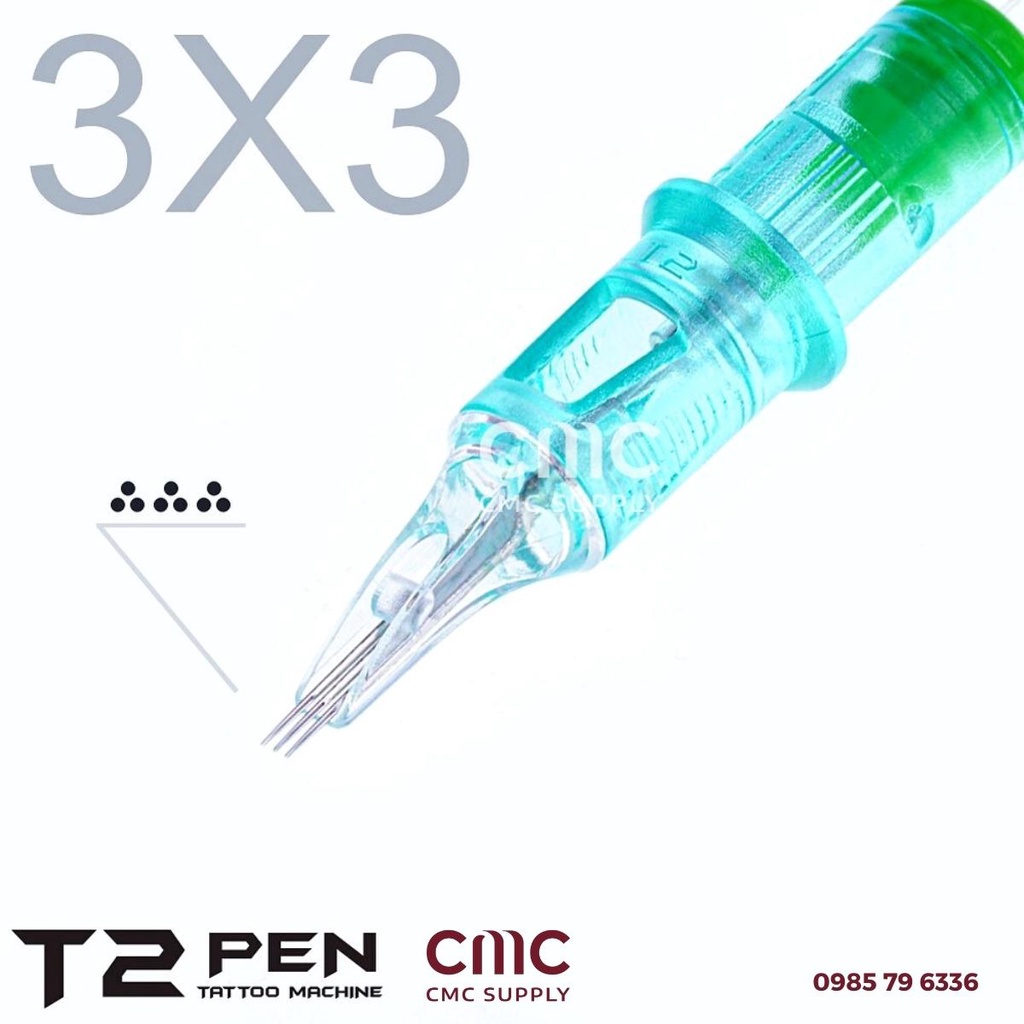 Kim đạn T2 3B3 3B4 3B5 máy xăm Pen rải hạt ombre, đi bóng CMC Beauty Supply