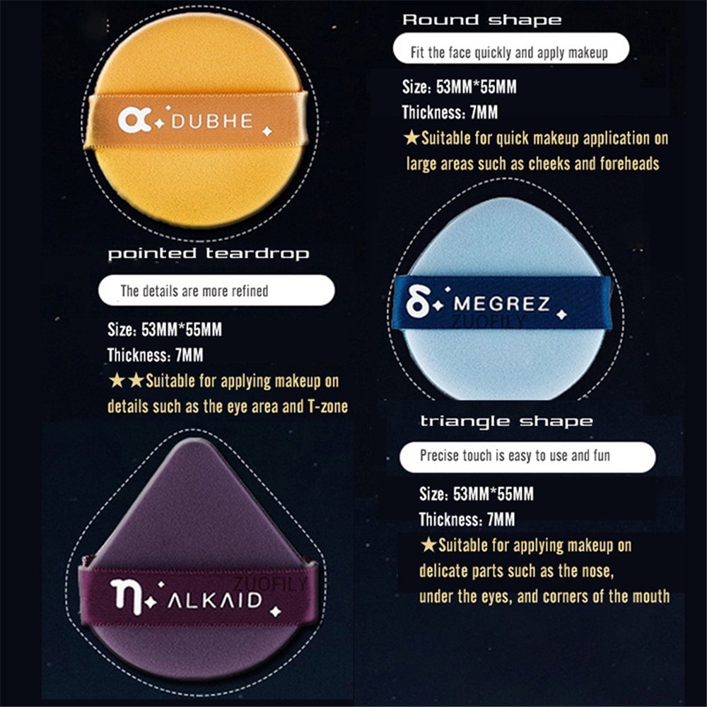 Set 7 Mút Trang Điểm Mềm Mịn Có Thể Sử Dụng Ướt Và Khô Qipin