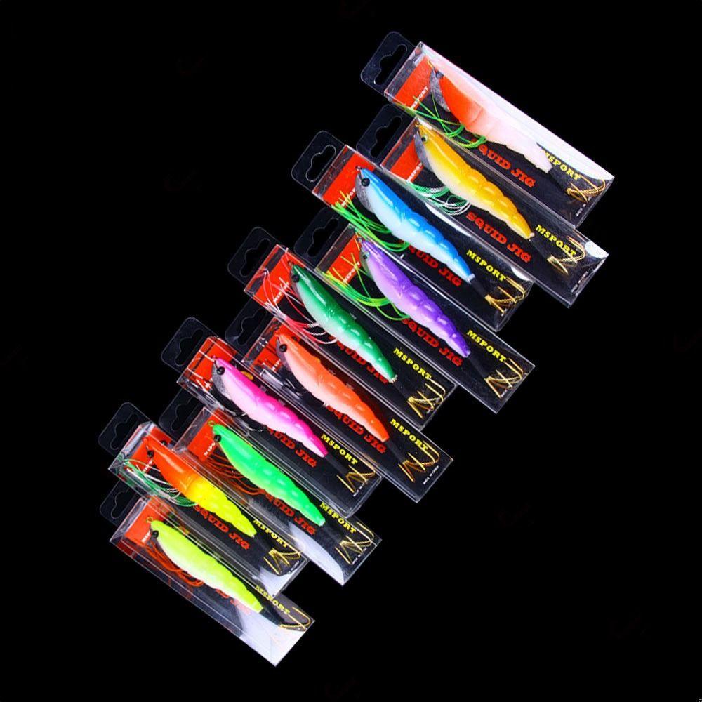 MAYSHOW 2 Mồi Tôm Giả Câu Cá Bằng Gỗ Có Móc