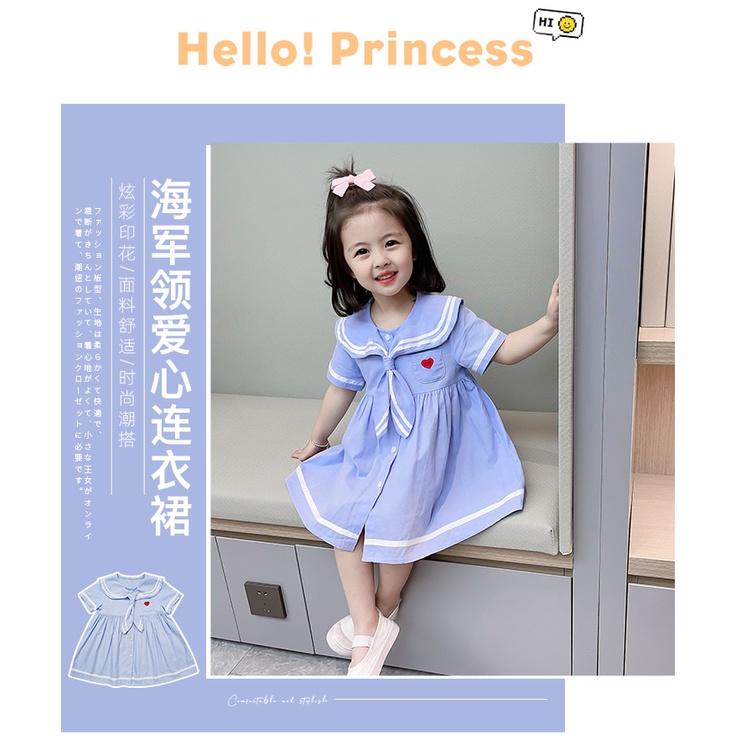 FREE SHIP CAM KẾT ĐẸP Váy cho bé gái, cổ thủy thủ - Chất đũi mềm mặc cực dễ chịu, thấm hút mồ hôi, BILALA SHOP [timx]