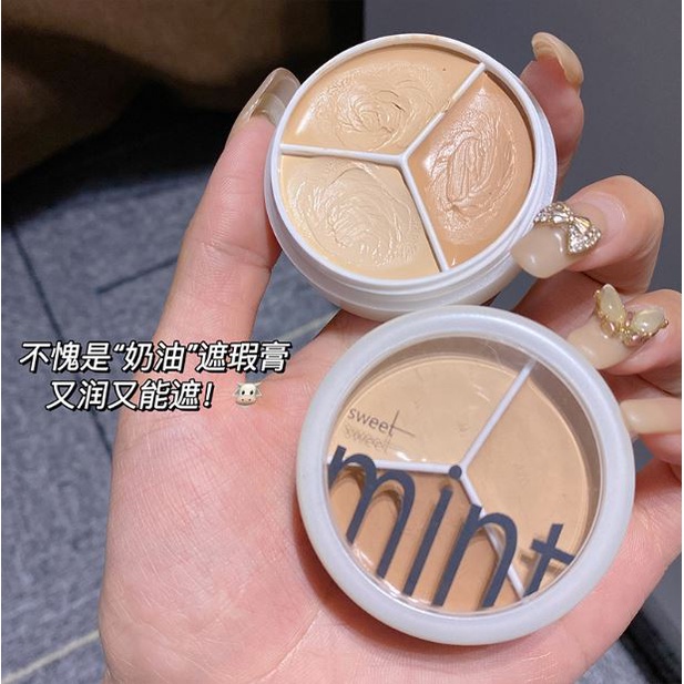 Bảng che khuyết điểm 3 màu SWEET MINT mỏng nhẹ tự nhiên che phủ tốt