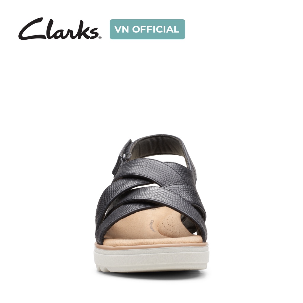 Giày Sandal Đế Xuồng Nữ Clarks Jillian Spring màu đen