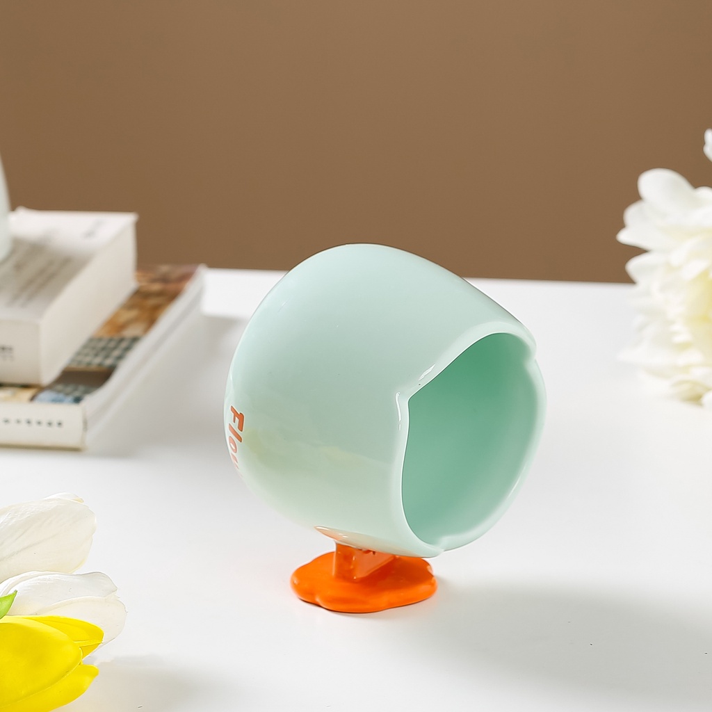 Cốc Uống Nước Bằng Gốm Sứ Cao Cấp Họa Tiết Hoa Sáng Tạo