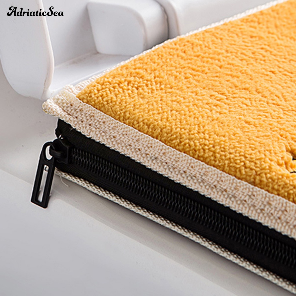 Adria Thảm Bông Dày Dặn Lót Bồn Cầu Thoáng Khí Thêu Họa Tiết Hoạt Hình Dễ Lắp Đặt