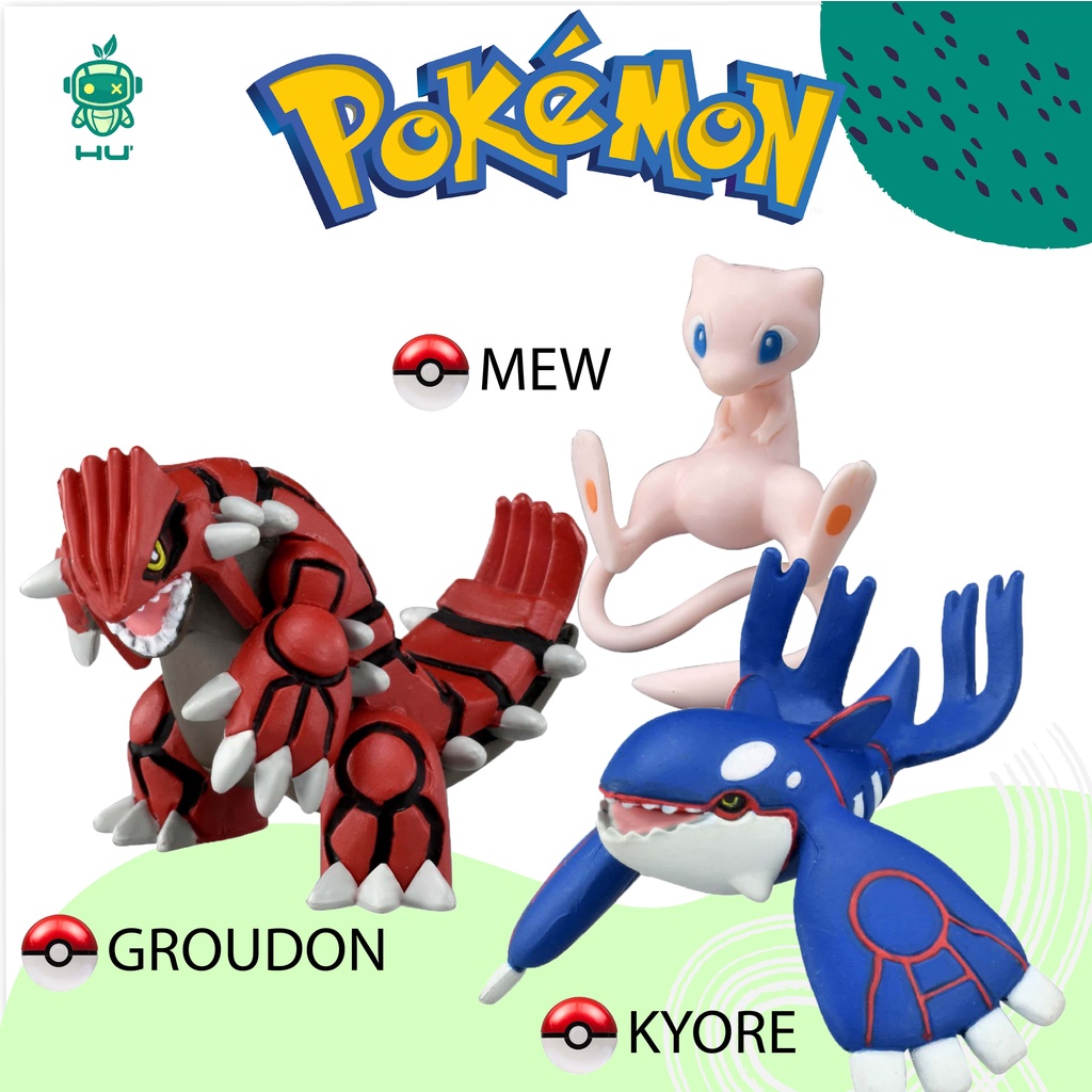 Bộ mô hình 3 Pokemon moncolle takara tomy - Mew Groudon Kyore Battle Set