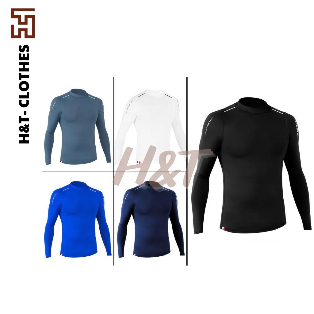 Áo thun tay dài Giữ nhiệt thể thao nam ép logo cá tính - H&T