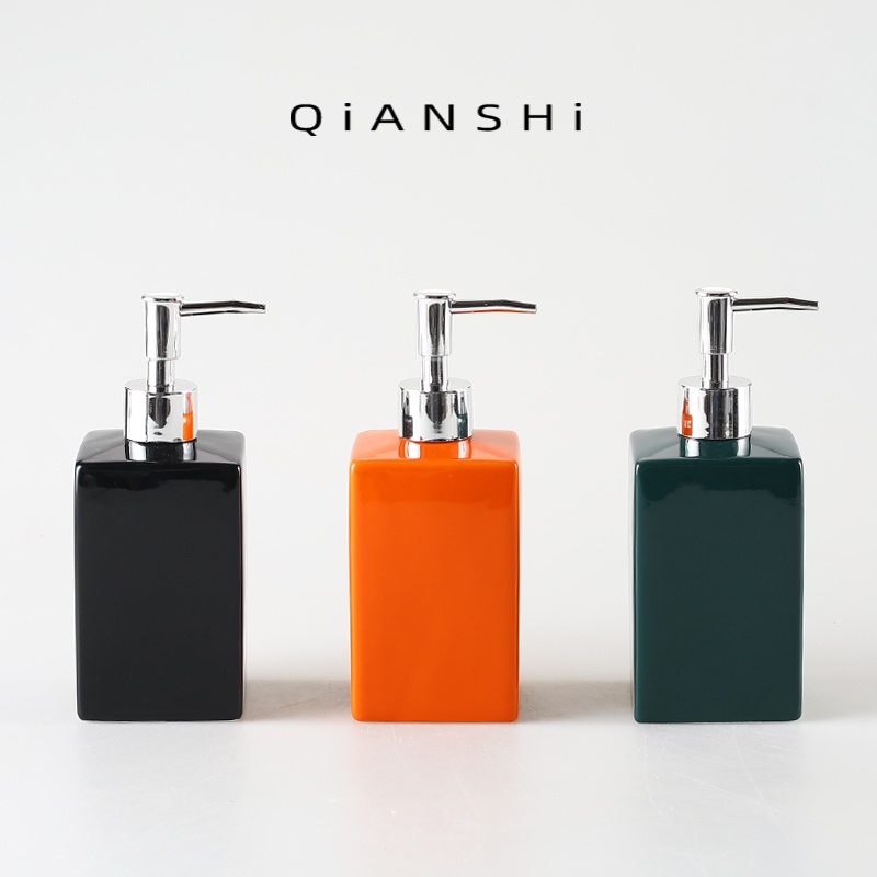 Bình Gốm Sứ Dạng Ấn Đựng Xà Phòng Rửa Tay Xà Phòng Màu macaron