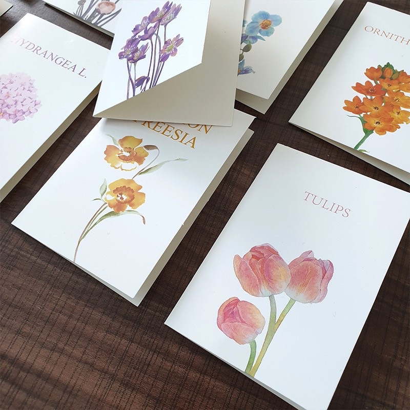 Thiệp Hoa siêu dễ thương dùng trang trí Quà, Hoa.