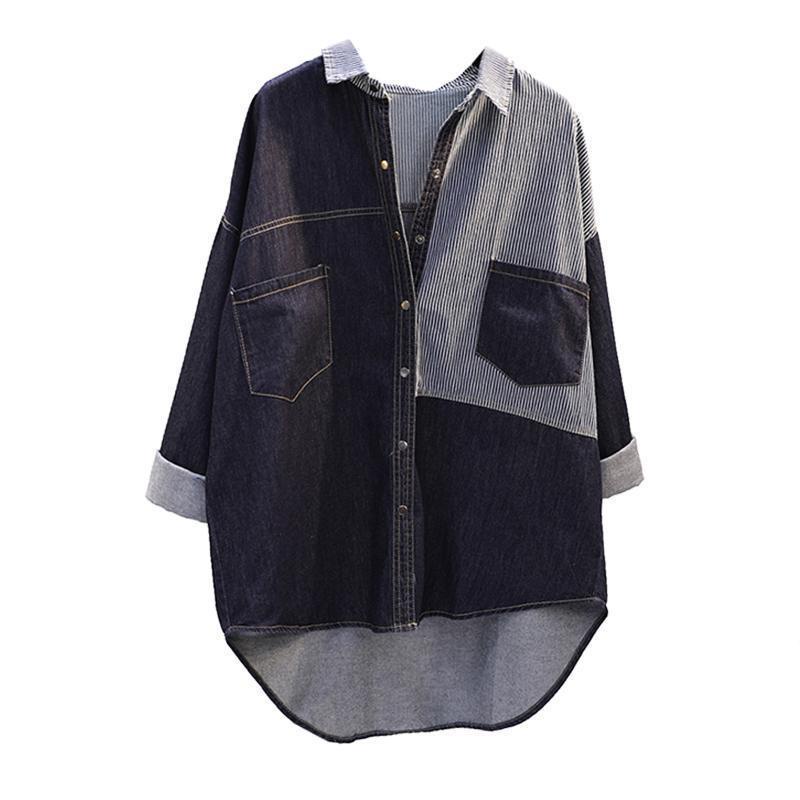 Áo Sơ Mi Dáng Rộng Phối Hai Túi Thời Trang Trẻ Trung Cho Nữ