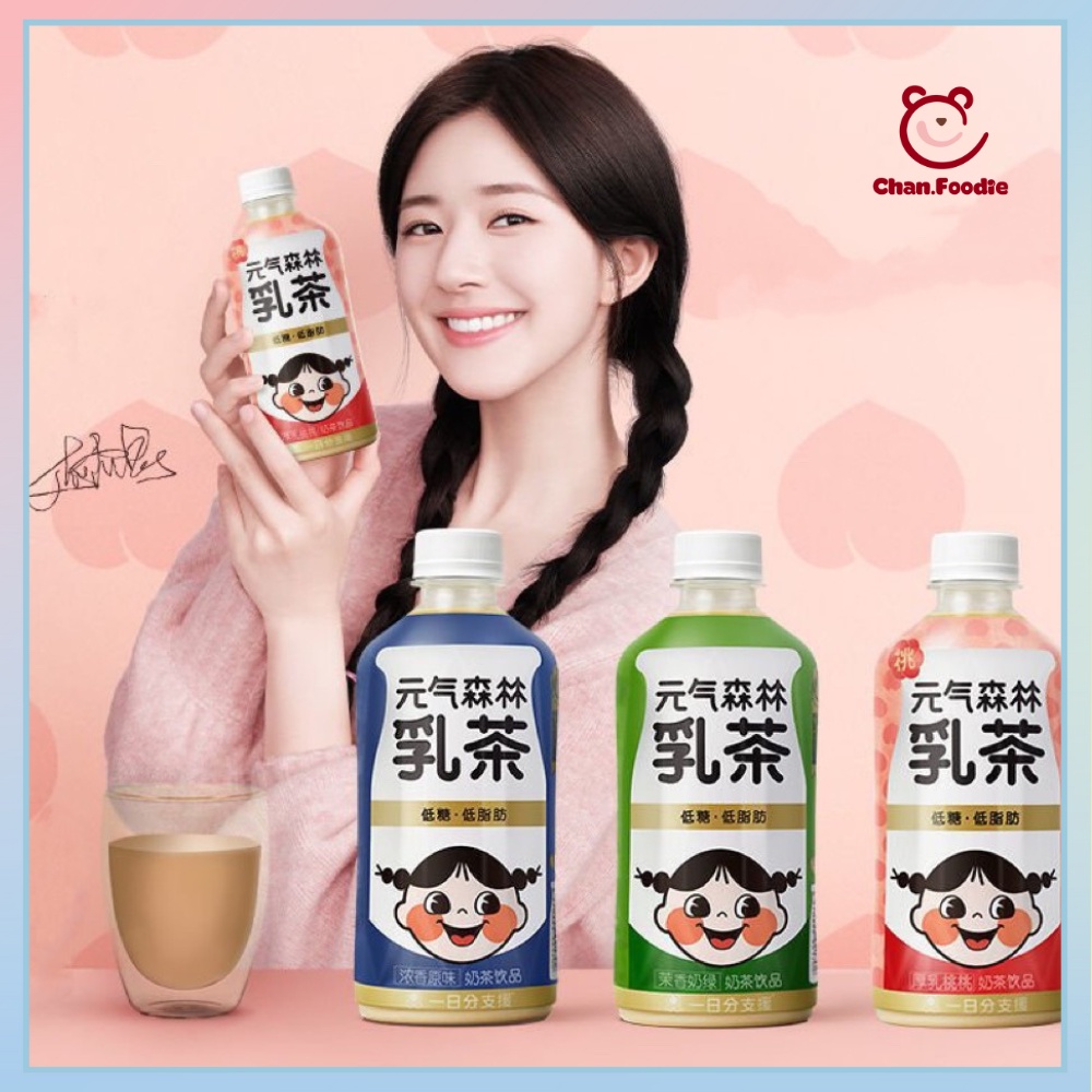 Trà sữa nguyên lá Genki Forest ít đường ít béo - Dạng chai 450ml