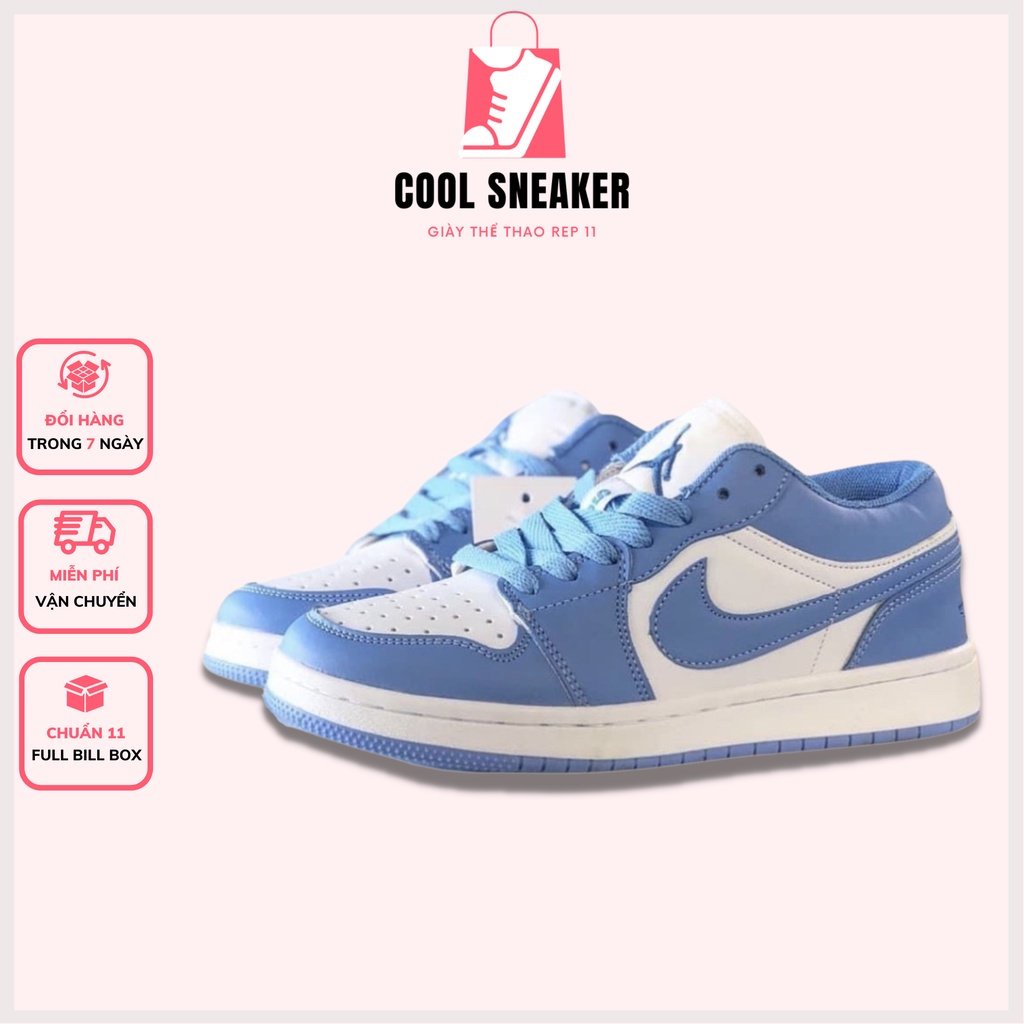 Giày Thể Thao Sneaker 𝗝𝗼𝗿𝗱𝗮𝗻 Thấp Cổ Xanh Dương - Giày Jordan Cổ Thấp JD1 Low Nam Nữ Màu Xanh Dương 