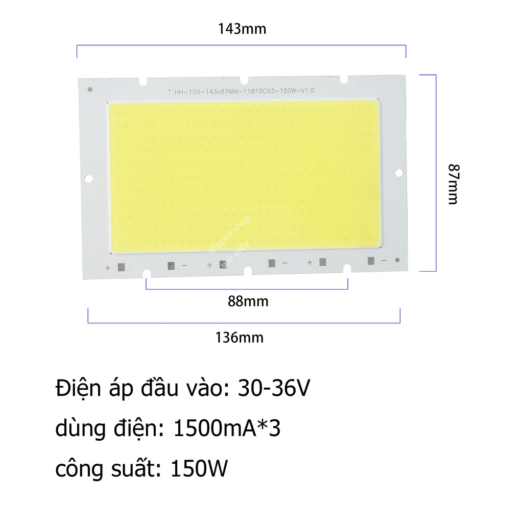 Chip LED COB 100W 150W 200W Ánh sáng Trắng/Vàng