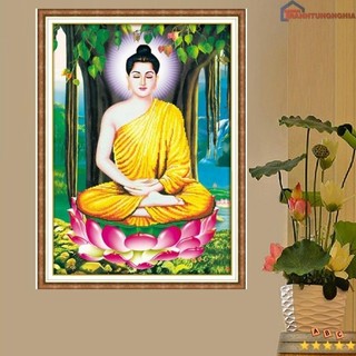 Tranh thêu chữ thập phật thích ca 48cm x 64cm