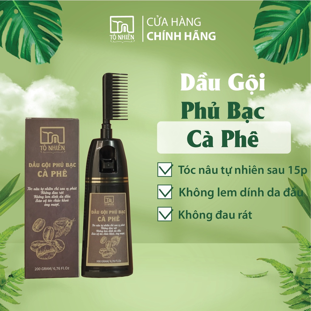 Dầu gội phủ bạc cà phê Tô Nhiên 200g - Giúp ngăn chặn tóc bạc sớm, phủ nâu tự nhiên chỉ trong 15 phút