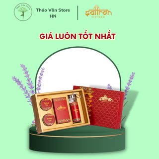 ❤[SET QUÀ] Ba Tư Nhụy Hoa Nghệ Tây SAFFRON SALAM 1Gr kèm trà hoa Cúc 8Gr, trà hoa nhài 8Gr, Bình thủy tinh 300ml❤