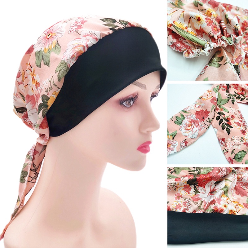1 Khăn Trùm Đầu Turban In Họa Tiết Hoa Phong Cách Hồi Giáo Cho Nữ
