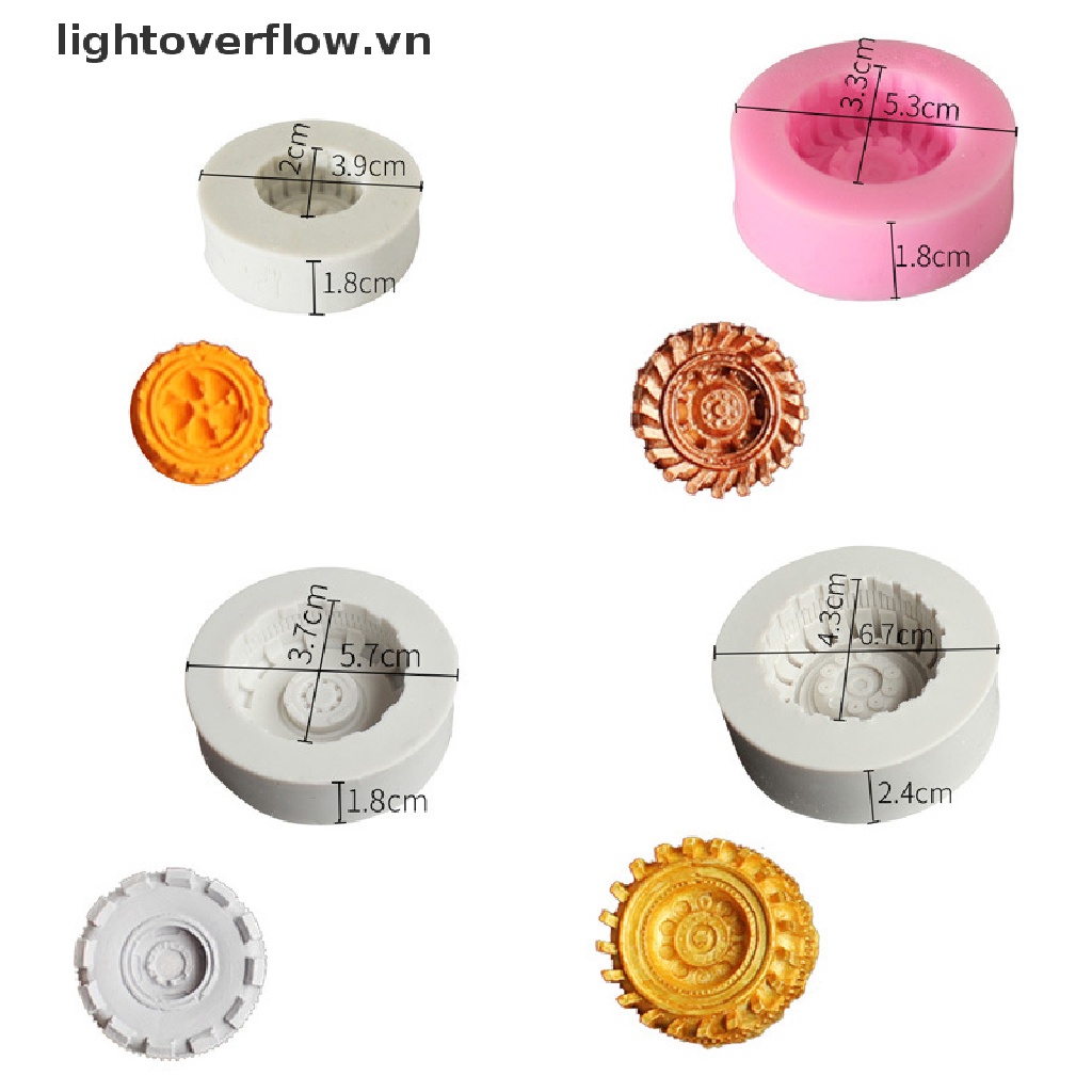 Khuôn Silicon Làm Bánh Kem / Kẹo Ngọt Hình Bánh Xe Độc Đáo DIY