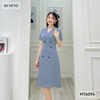 Đầm cổ vest bảng eo đắp chéo bemine mt6094