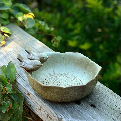 Chậu cây đôi chim đậu hồ nước CHAUX1 trồng hoa sen đá cây cảnh cute trang trí decor để bàn ống bút cắm đồ 18cm