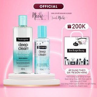 Nước tẩy trang Neutrogena thanh lọc và làm sạch sâu Deep Clean Micellar Purifying Water 112ml - 400ml