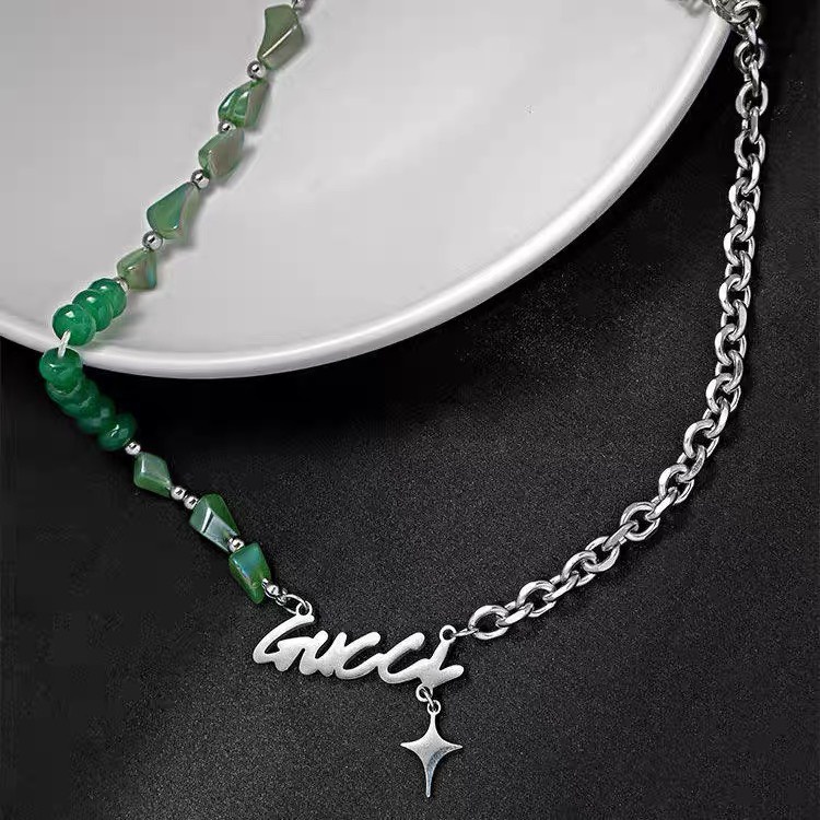 Vòng cổ nam nữ titan màu bạc ngọc LOKI độc đáo cá tính phong cách đường phố - Dây Chuyền chuỗi G Chain