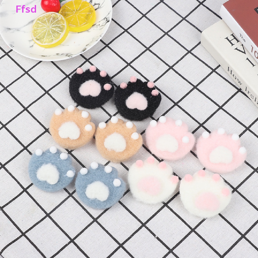 {Ffsd} Set 2 Ghim Cài Ba Lô / Túi Xách / Ba Lô / Quần Áo Hình Móng Mèo Hoạt Hình Bằng