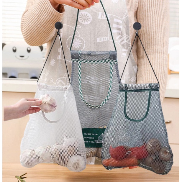 Túi lưới đi chợ túi đựng trái cây hành tỏi rau củ túi treo đồ đa năng Đồ dùng nhà bếp tiện dụng