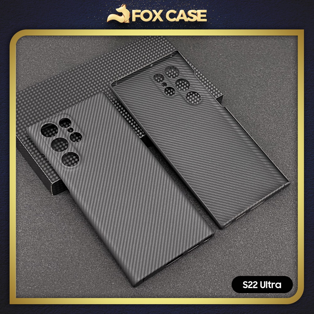 Ốp S23 Ultra, S22 Ultra Aramid Carbon sang trọng, siêu mỏng, siêu nhẹ, chống bám vân tay và vết bẩn - Fox Case