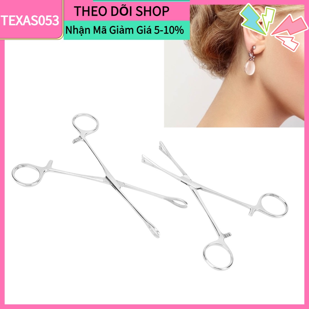 [Hàng Sẵn] Bộ Dụng Cụ Xỏ Khuyên Cơ Thể chuyên nghiệp Kẹp xỏ khuyên bằng thép không gỉ【Texas053】