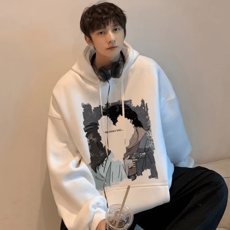 Áo Hoodie In Họa Tiết Hoạt Hình Phong Cách Hiphop Đường Phố Cho Nam ​Áo hoodie oversized unisex [M-5XL]