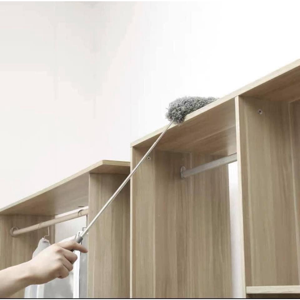 Chổi Quét Trần Bằng Sợi Vải Siêu Nhỏ Inox Cán Dài Cao Cấp Đầu Chổi Linh Hoạt