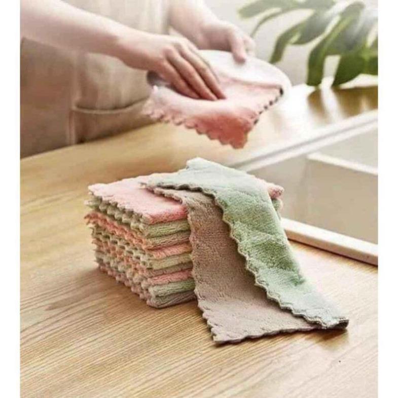 Khăn lau bếp lau tay nhà bếp siêu mềm thấm hút cực tốt tái sử dụng size 12,5x20cm