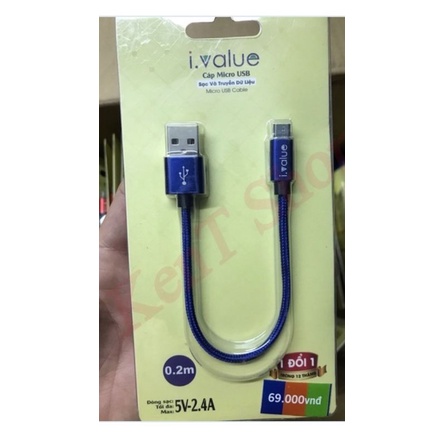 Cáp micro usb 0,2m thanh lý giá tốt