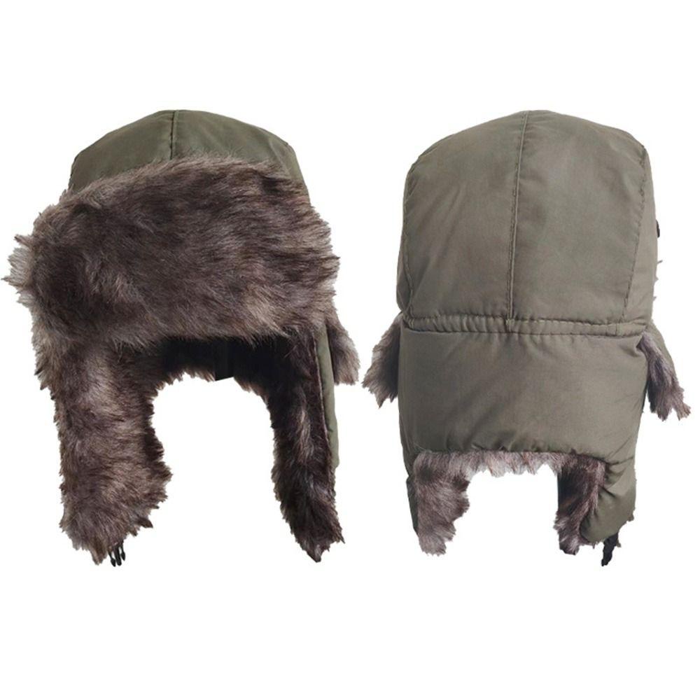 Mũ Bomber Giả Lông Thú Chống Gió Thời Trang Mùa Đông Cho Nam Giới