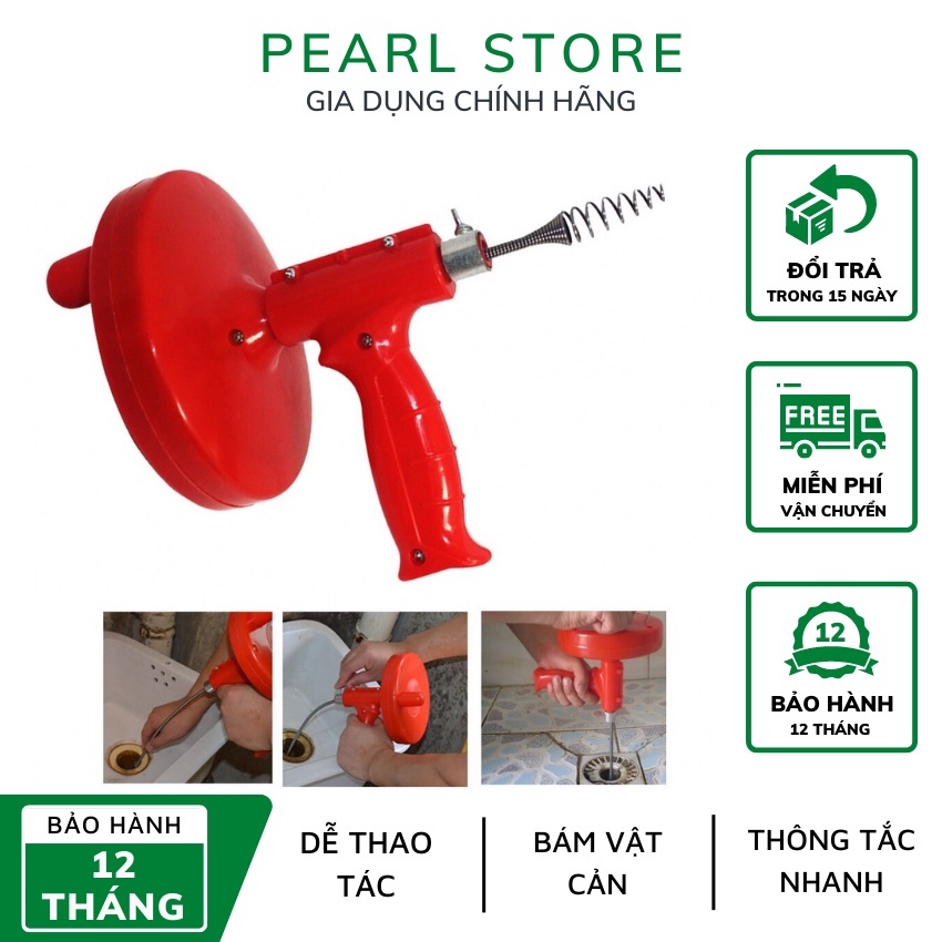 Dây Thông Tắc Cống Lò Xo Dài 5M, Dụng Cụ Thông Tắc Cống Đường Ống Thoát Nước Hiệu Quả Dễ Dàng Tại nhà, Bảo hành Uy tín