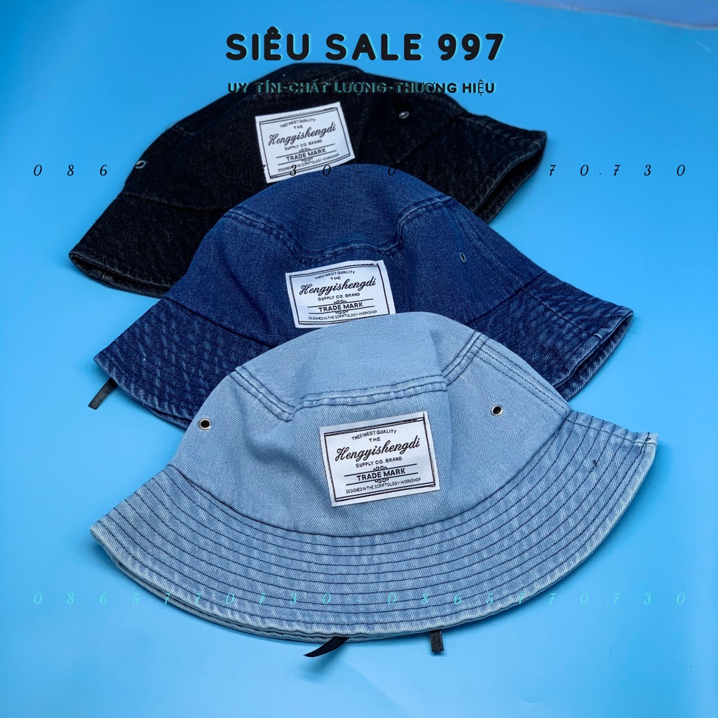 NÓN VÀNH CHẤT JEAN MỀM DENIM PHỐI LOGO HÀNG QC NHẬP CAO CẤP THỜI TRANG NỮ CÓ DÂY ĐIỀU CHỈNH FORM