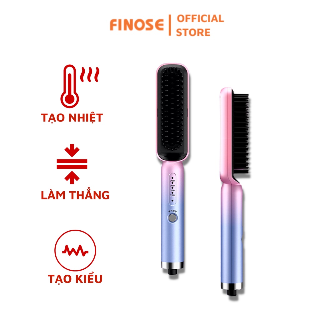 Máy duỗi tóc FINOSE chính hãng, lược điện làm phồng chân ,duỗi thẳng tóc, uốn cụp đa năng, tạo kiểu ngay tại nhà