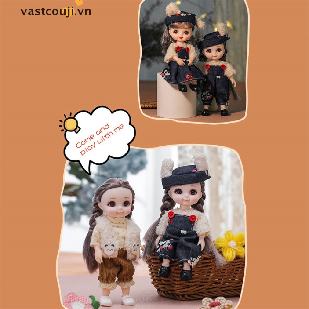 Búp Bê VASTJI Mặc Đồ Tai Thỏ 17CM Dễ Thương